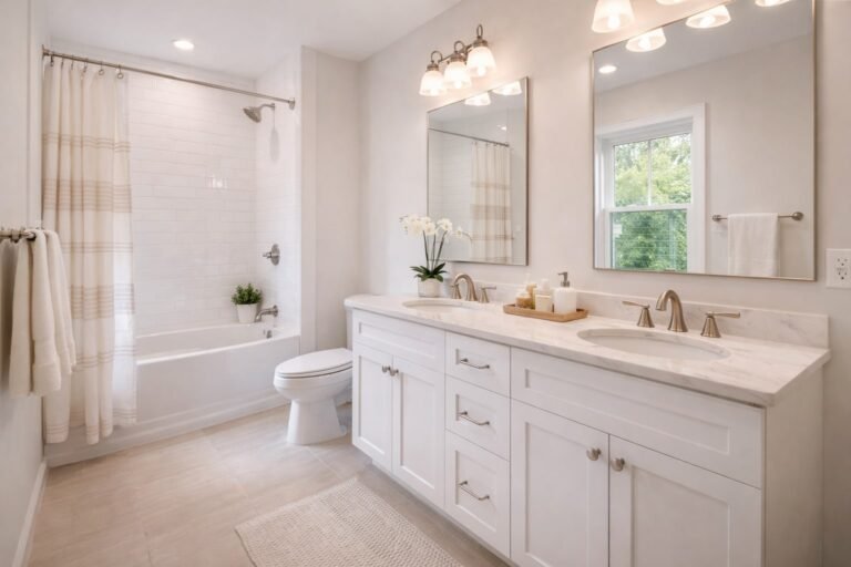 clean bathroom after residential cleaning service