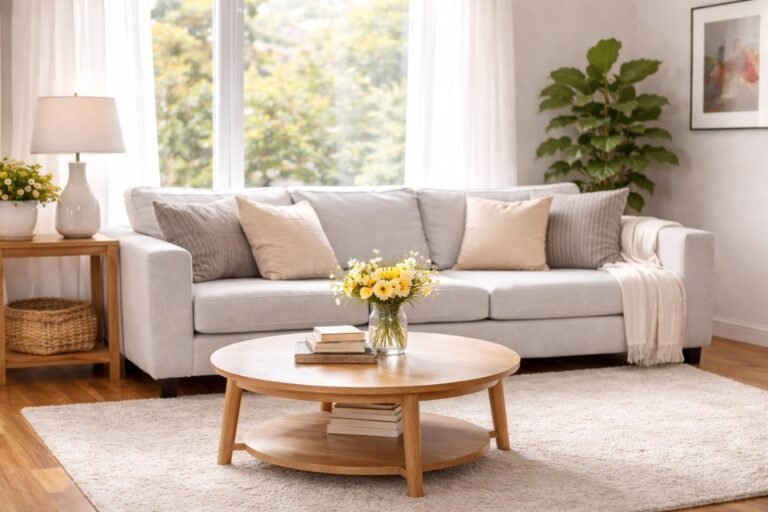 well-maintained living room after routine residential cleaning